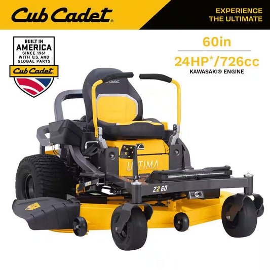Ultima Z2 60In. Fabricated Deck 24HP V-Twin Kawasaki FR Series Engine Dual Hydro Drive Gas Zero Turn Riding Lawn Mower
